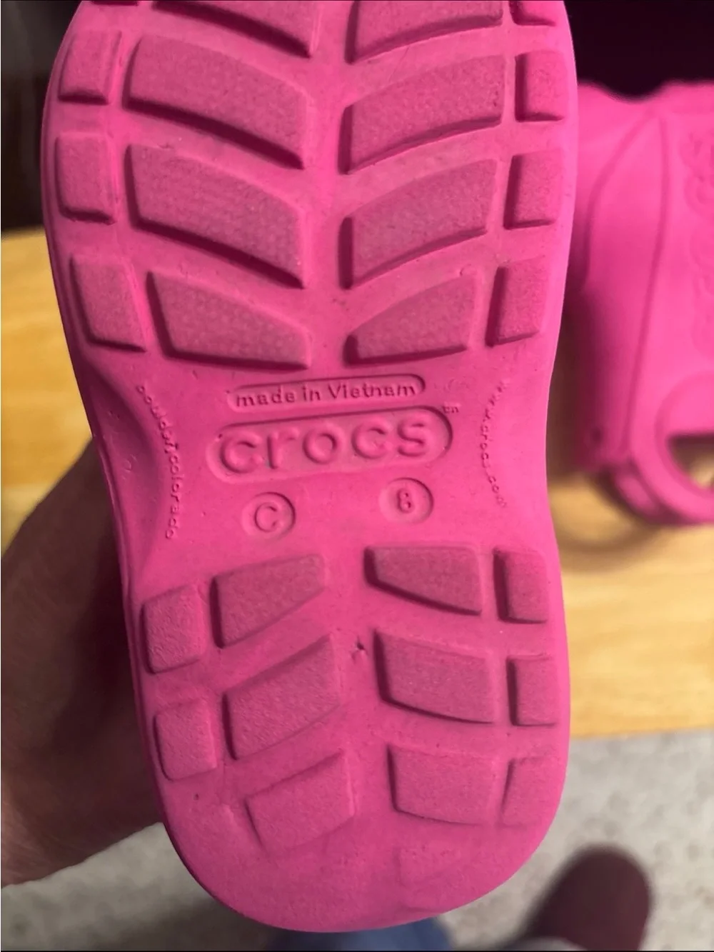 Crocs rain boots size 8 C pink crush